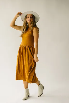 The Genoa Basic Midi Dress in Brown