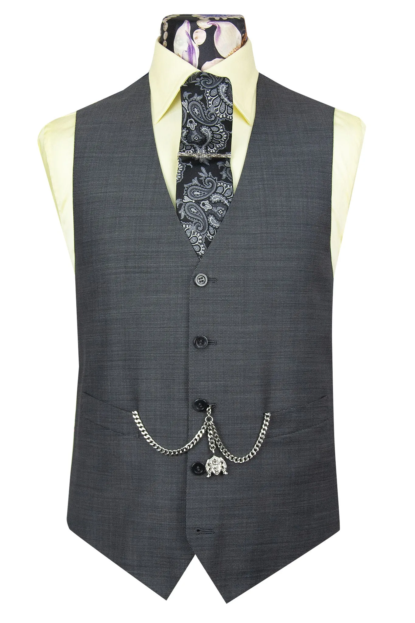 The Quince Graphite Grey Suit with White Weave Pattern