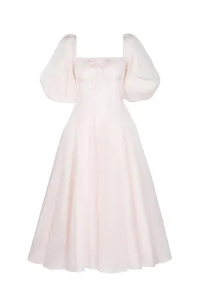 The Strawberry Milk Silk Satin Day Dress