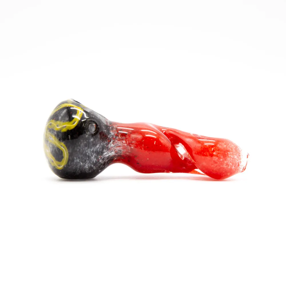 Twister Red Flower Glass Pipe