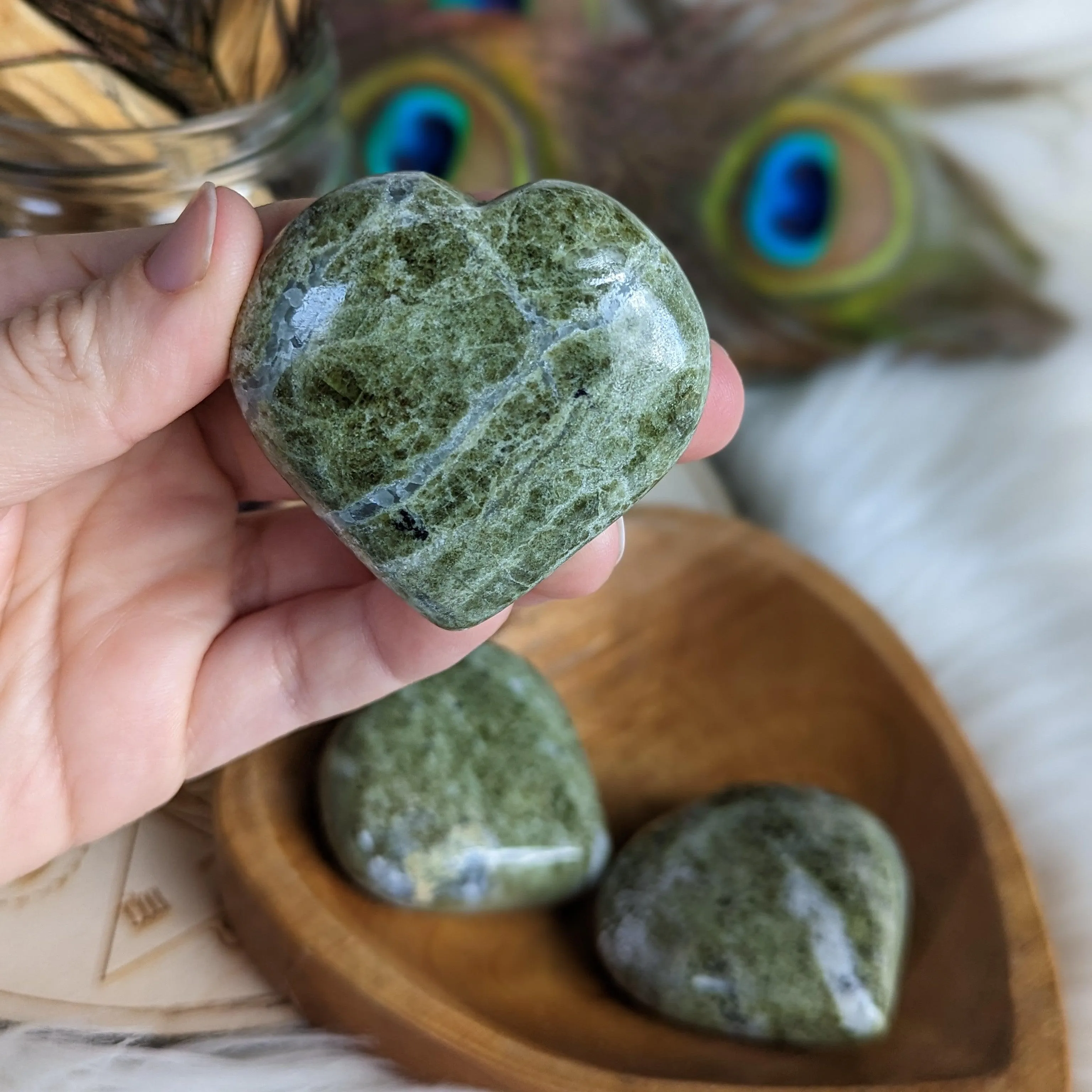 Vesuvianite Heart Carving ~ Balance Your Energy Body