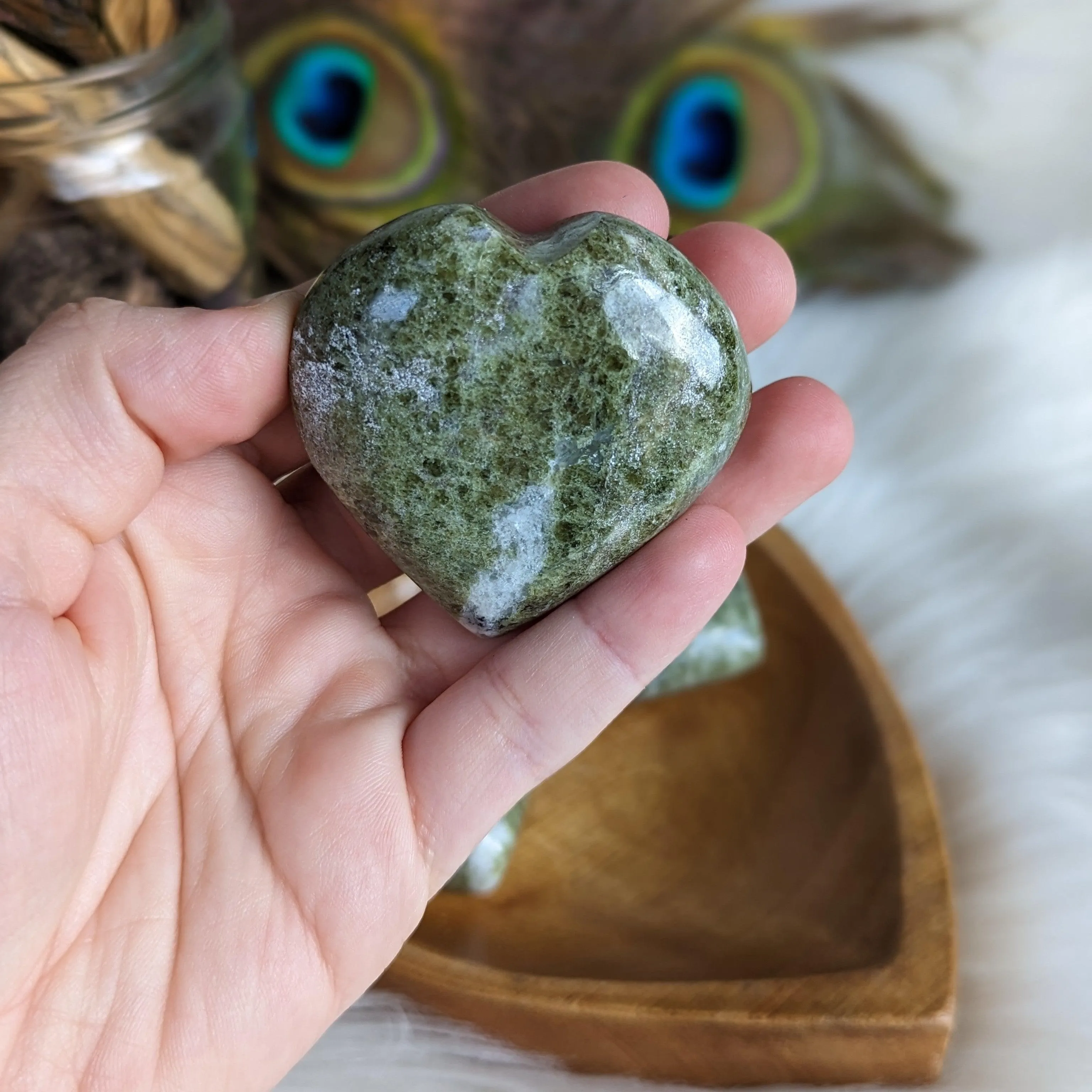 Vesuvianite Heart Carving ~ Balance Your Energy Body