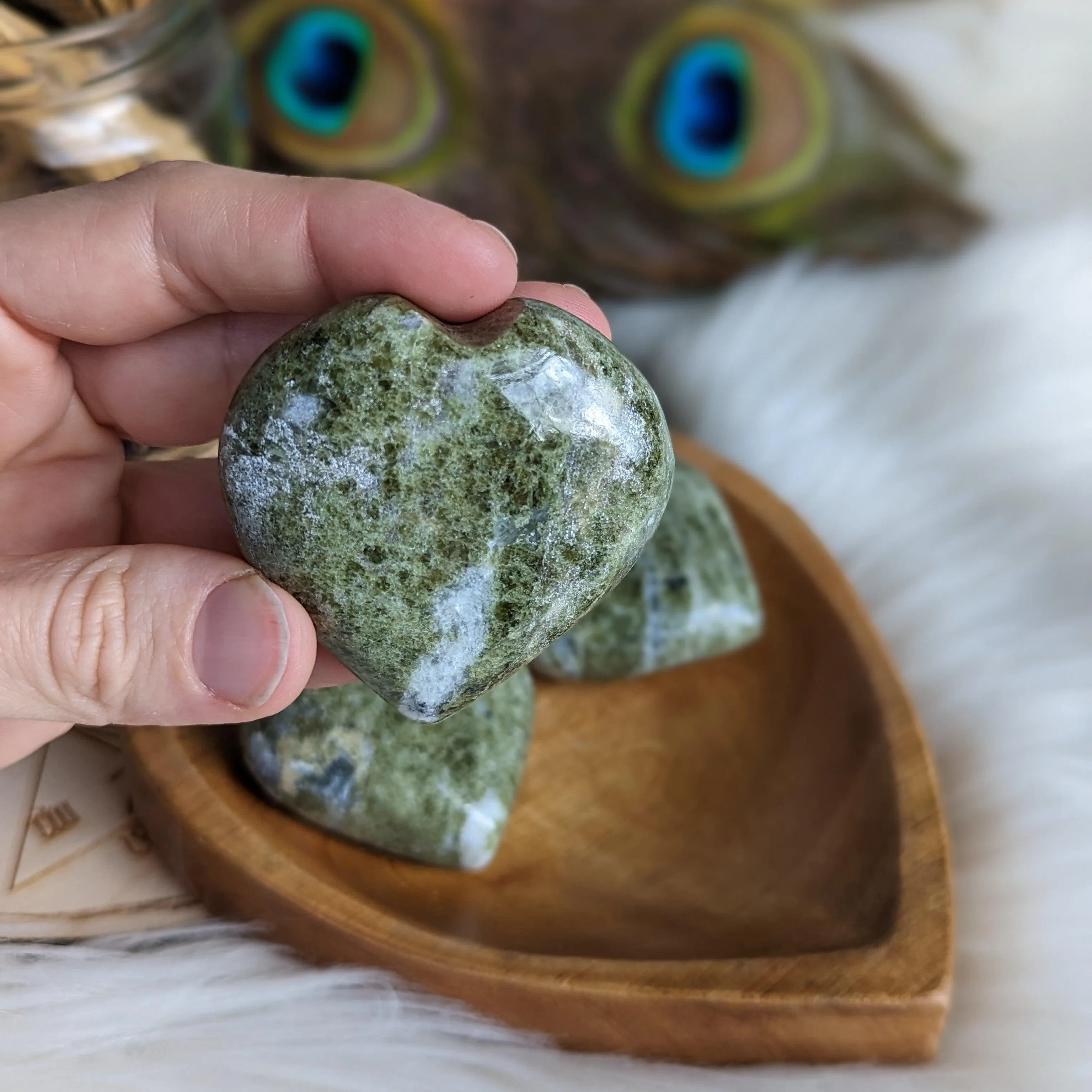 Vesuvianite Heart Carving ~ Balance Your Energy Body