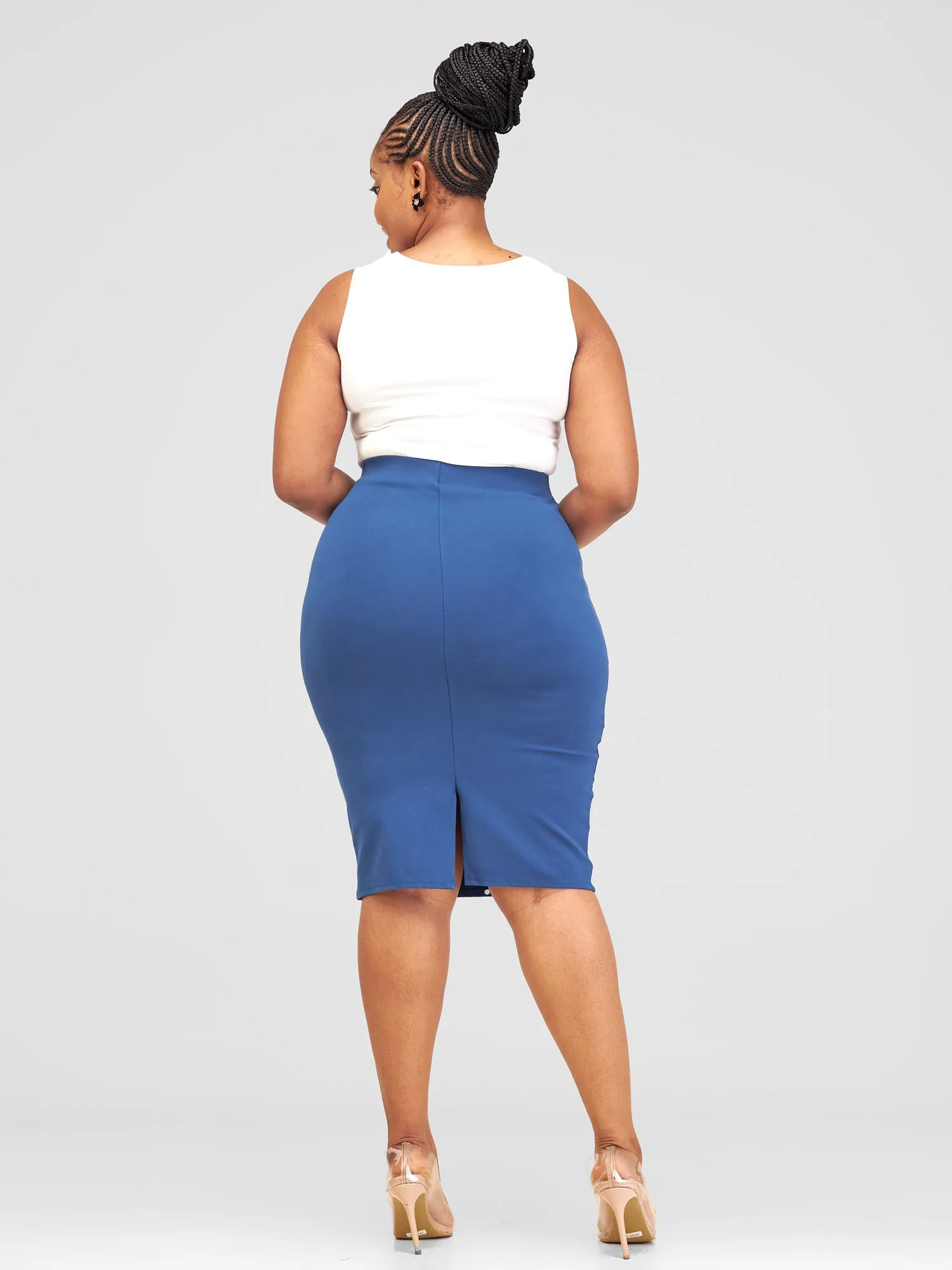 Vivo Basic Waridi Pencil Skirt - Light Navy Blue