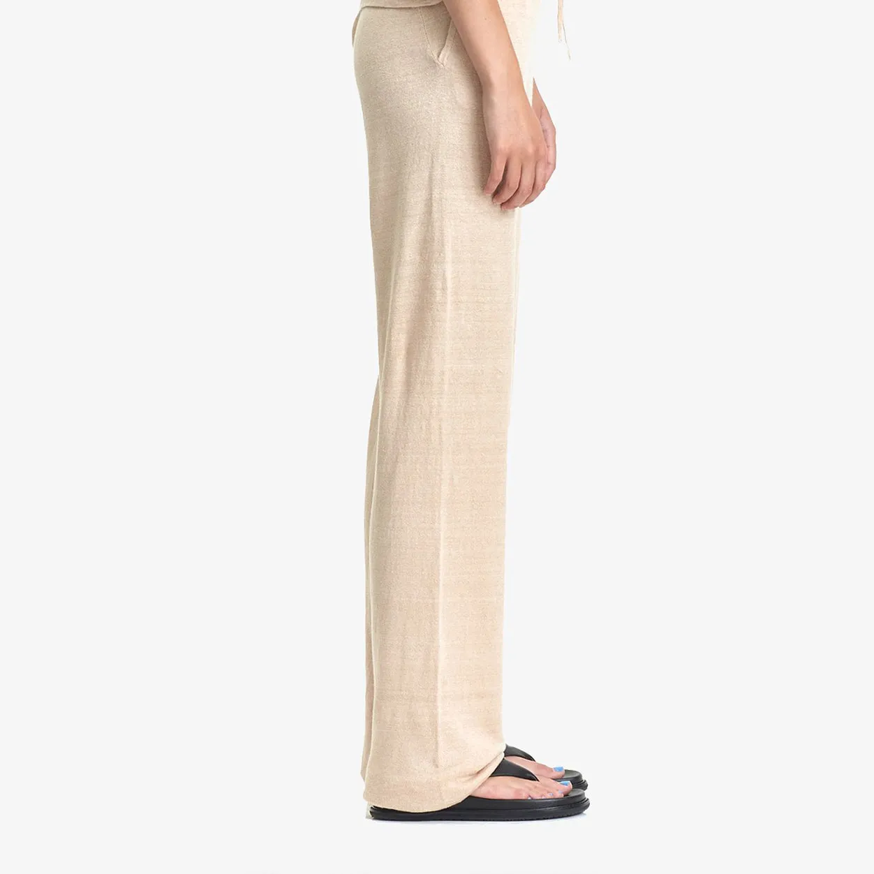 W LIGHT LINEN KNIT PANT OATMEAL