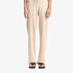 W LIGHT LINEN KNIT PANT OATMEAL