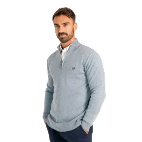 Walker & Hunt - Blue Twist Knitted 1/4 Zip