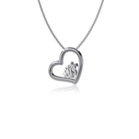 Washington State Cougars Heart Pendant Necklace