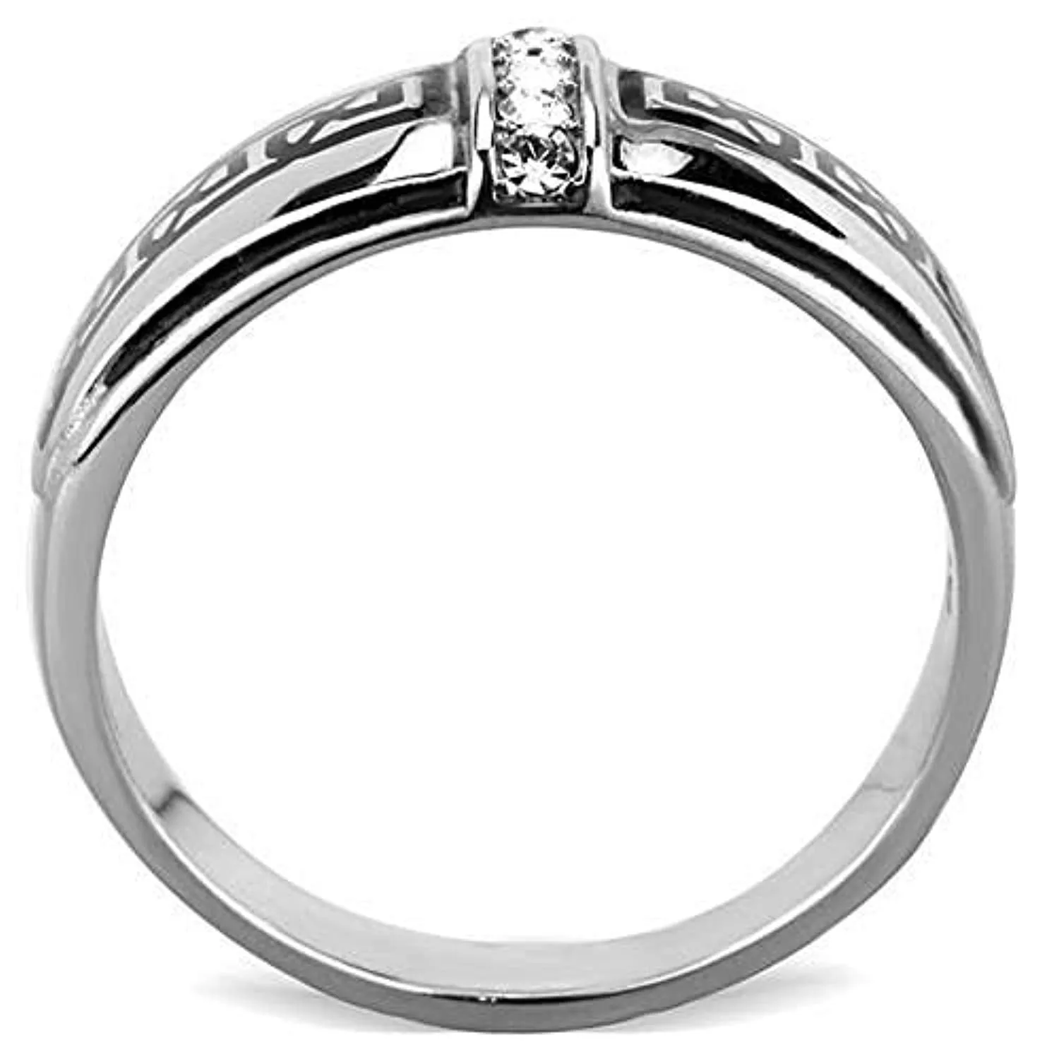 WildKlass Stainless Steel Ring High Polished (no Plating) Men Top Grade Crystal Clear